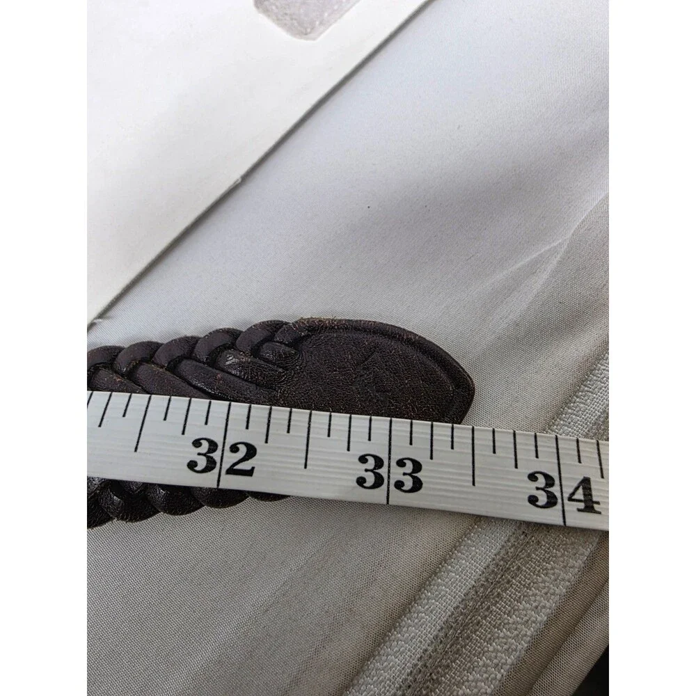 Vtg Polo Ralph Lauren Belt Size 26 Braided Woven Brown Leather Brass Buckle GUC